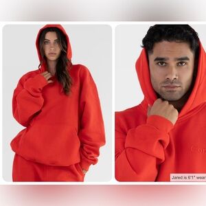 NWT oversized COMFRT Minimalist Hoodie crimson red size Small